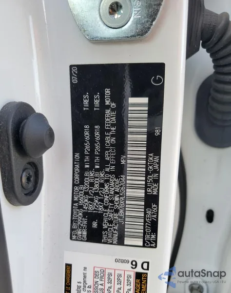 2020 Lexus Gx 460 from USA, damaged, VIN JTJBM7BX9L5267044